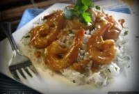 Sweet-Spiced Almond-Glazed Shrimp with Cilantro Basmati Rice