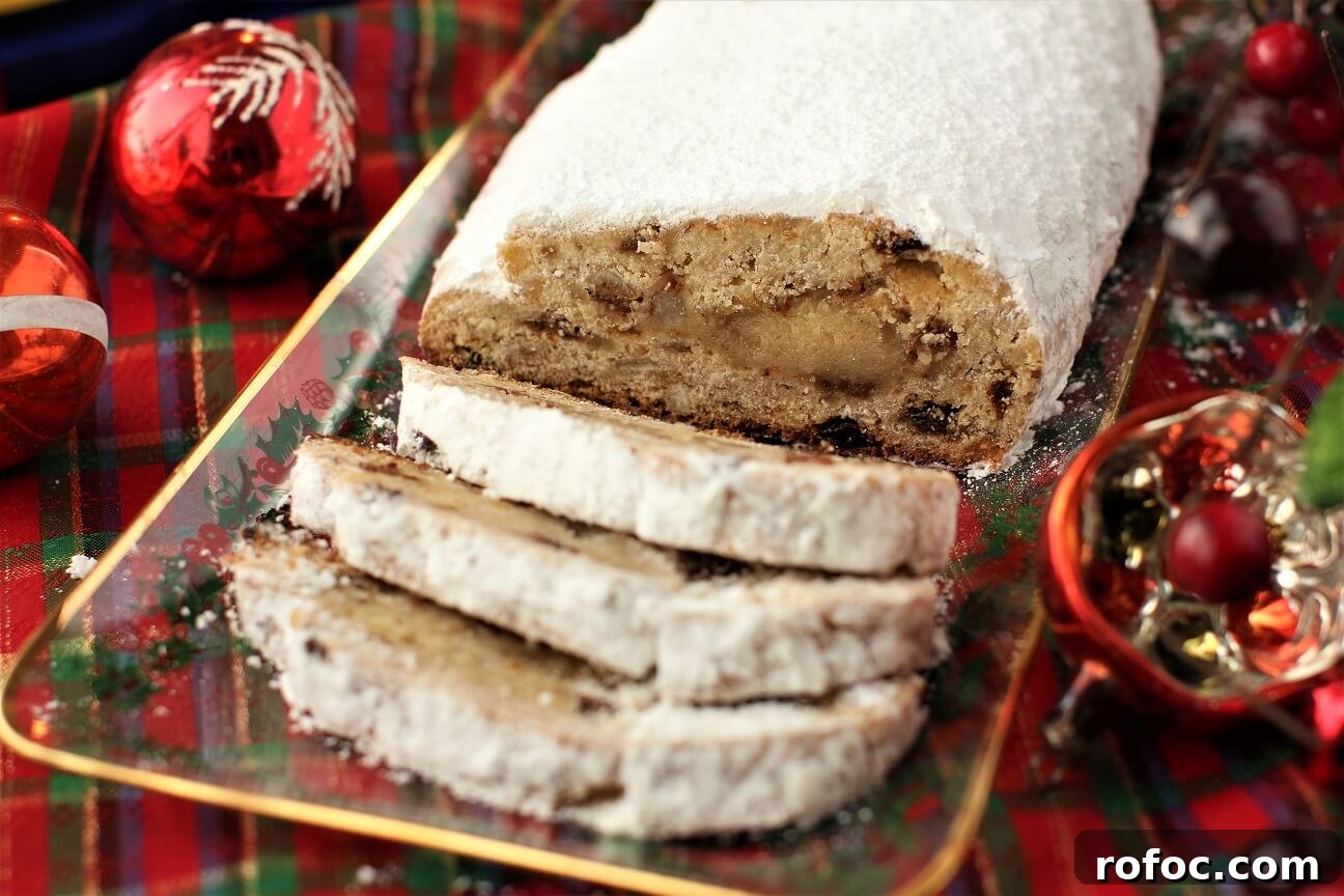 Quarkstollen: A Faster Take on Classic German Christmas Stollen 3 slices of Stollen on a platter