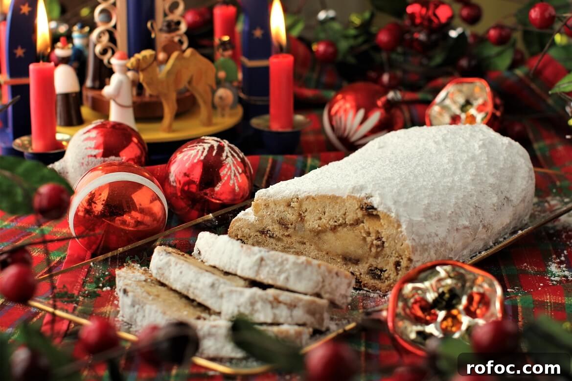Quarkstollen: A Faster Take on Classic German Christmas Stollen 6 a stollen sliced up to serve