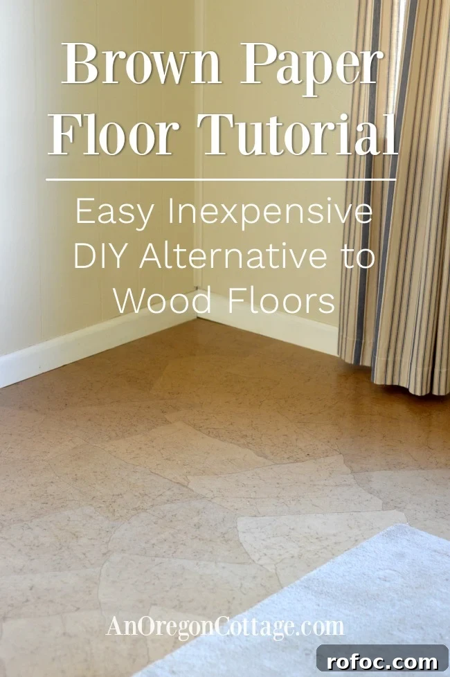 DIY Brown Paper Flooring: Affordable Wood-Look Alternative Tutorial 2 brown paper floor in bedroom