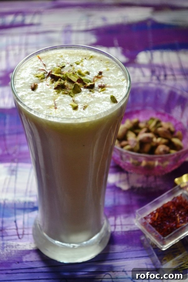 Piyush garnished with pistachios