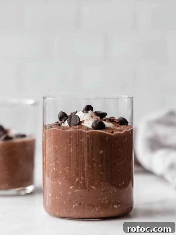 Banana Cream Pie Overnight Oats Recipe for Creamy Make-Ahead Breakfast 14 a cup of overnight oats topped with chocolate chips