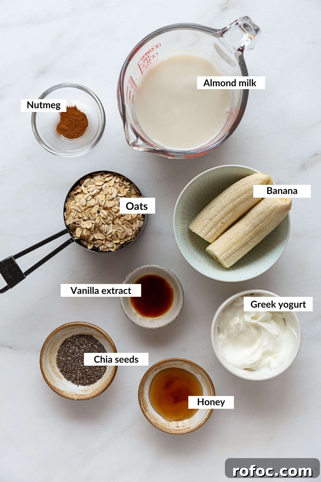 Banana Cream Pie Overnight Oats Recipe for Creamy Make-Ahead Breakfast 3 ingredients to make banana overnight oats.