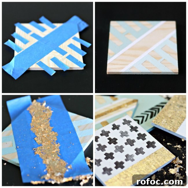 DIY Gold Leaf Coasters Collage