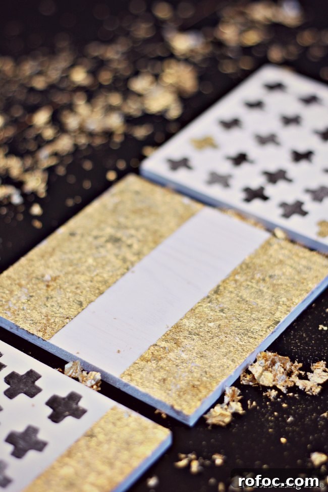 DIY Gold Leaf Coasters finished 1