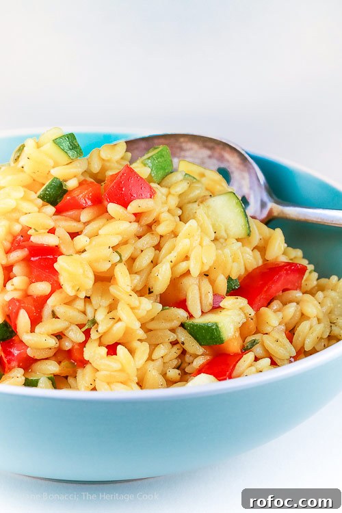 Gluten Free Summer Orzo Pasta Salad © 2017 Jane Bonacci, The Heritage Cook