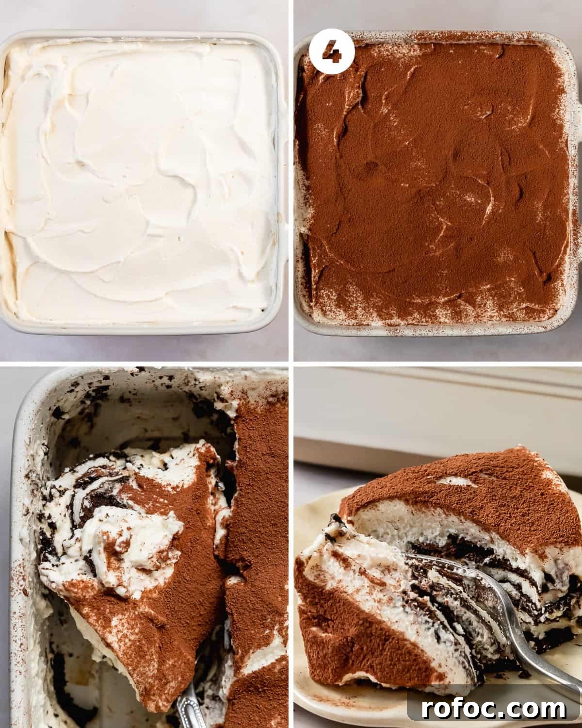 Oreo Tiramisu Recipe: Creamy No-Bake Dessert with Chocolate Cookies 7 Dust the top with cocoa powder before serving.