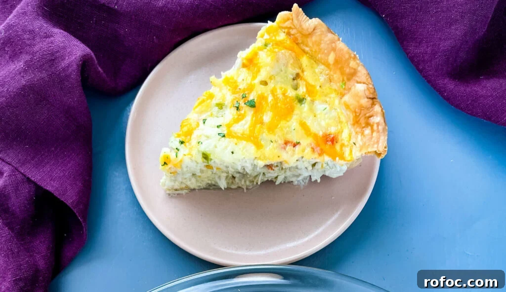 Shrimp & Crab Quiche Recipe with Creamy Cheese Filling 13 crab and seafood quiche on a plate