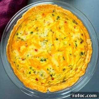 Shrimp & Crab Quiche Recipe with Creamy Cheese Filling 14 baked crab and seafood quiche in a pie plate