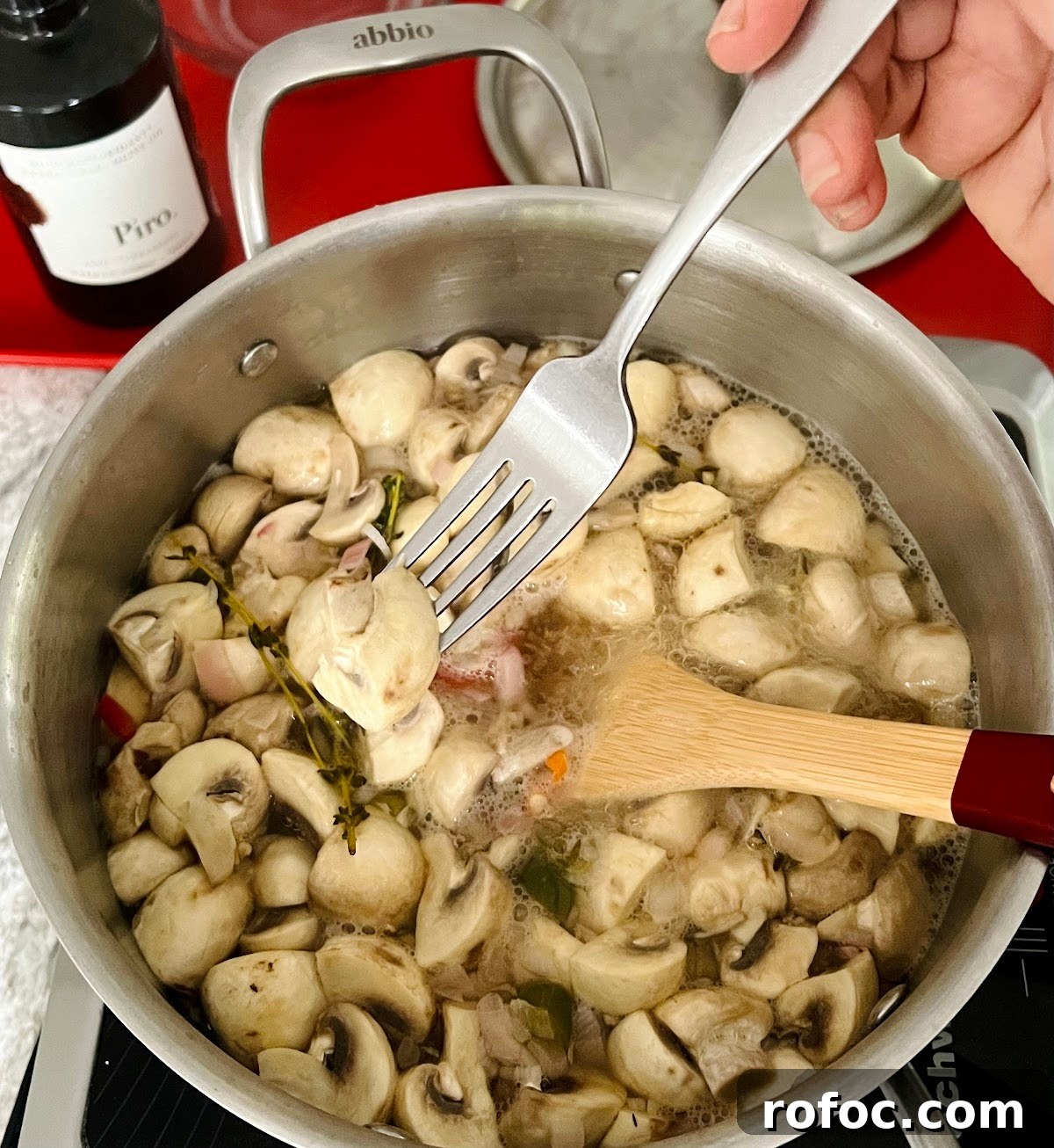 Spicy Marinated Italian Deli Mushrooms — Pickled Mushroom Recipe 11 Spicy Italian Marinated Mushrooms In Process