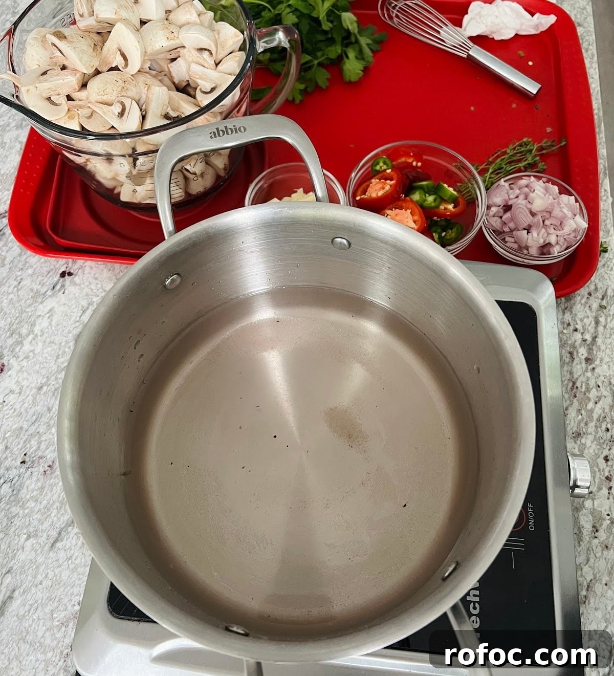 Spicy Marinated Italian Deli Mushrooms — Pickled Mushroom Recipe 7 Spicy Italian Marinated Mushrooms In Process
