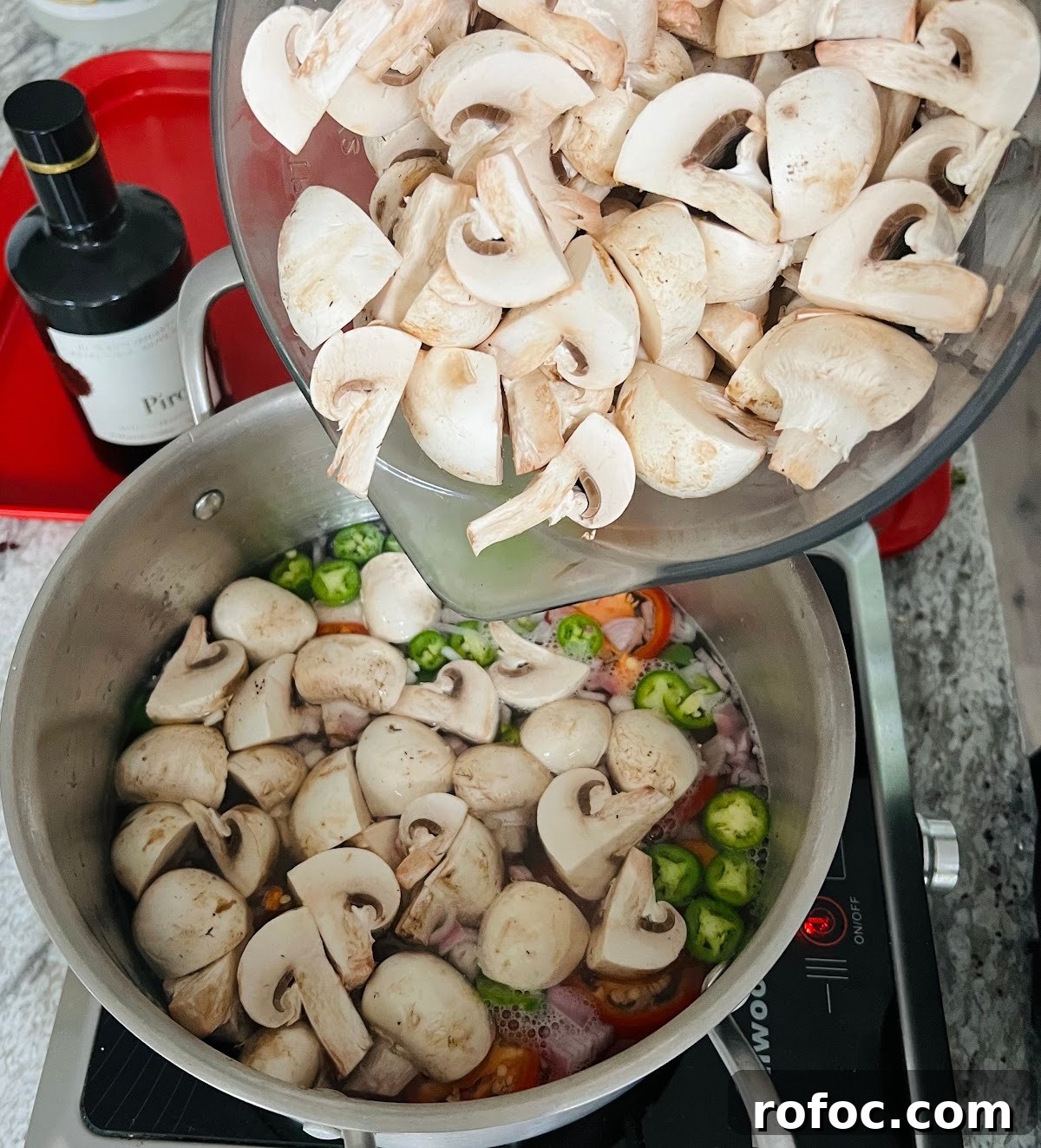 Spicy Marinated Italian Deli Mushrooms — Pickled Mushroom Recipe 9 Spicy Italian Marinated Mushrooms In Process