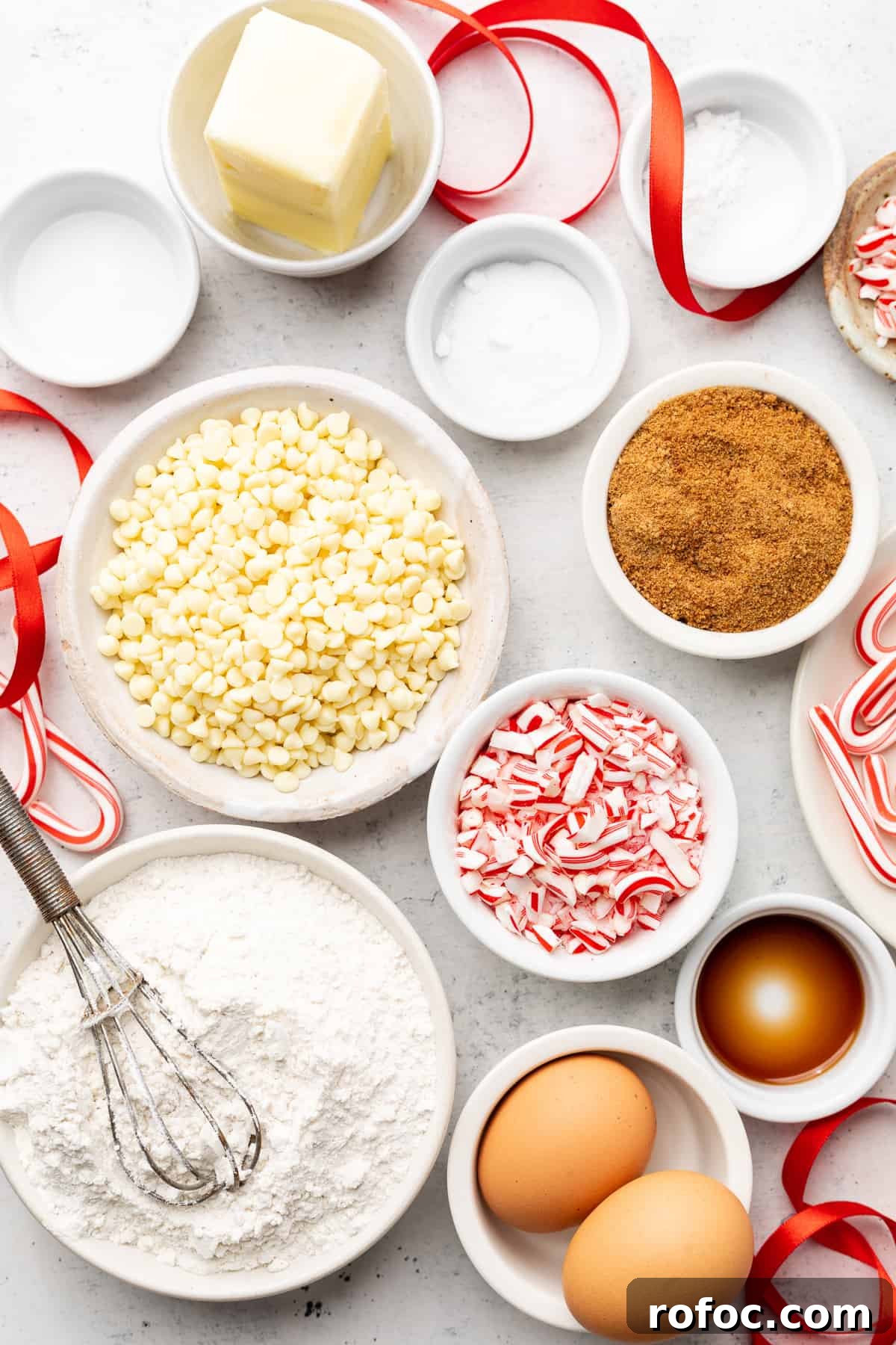 White Chocolate Peppermint Cookies with Zesty Holiday Flavor 4 ingredients for white chocolate peppermint cookies