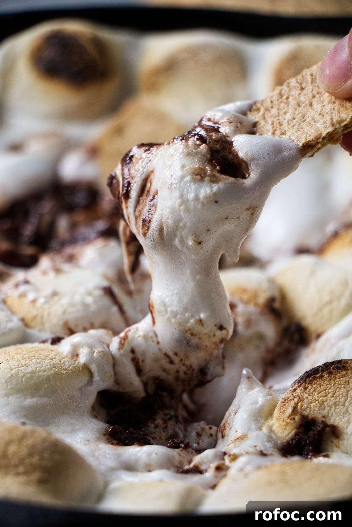Traeger Smores Dip Recipe for Campfire-Style Desserts 2 Warm s'mores dip cooked on a Traeger.