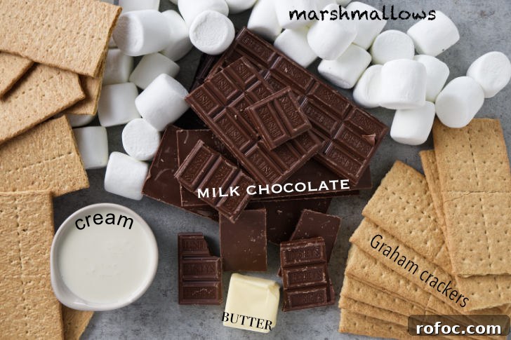 Traeger Smores Dip Recipe for Campfire-Style Desserts 4 Ingredients used to make Traeger s'mores dip.