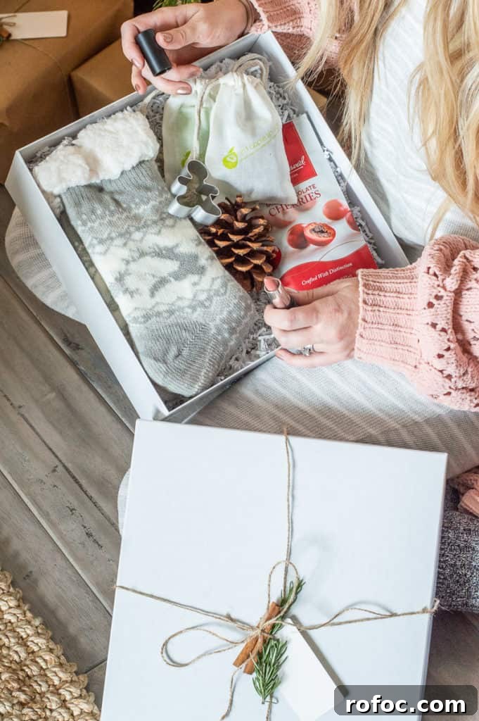 How to Create a Cozy Hygge Christmas Atmosphere 17 Hygge Christmas gift box filled with cozy goodies