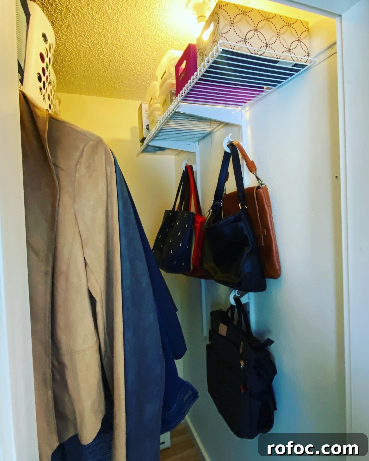 21 Clever Small-Closet Organization Hacks That Really Work 12 Hang Handbags