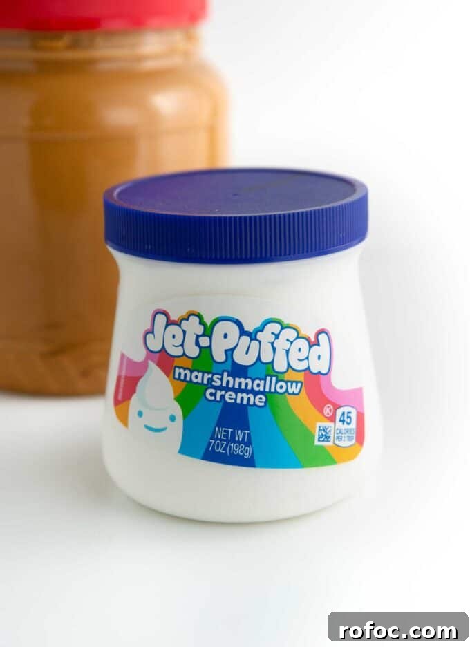Chewy Fluffernutter Peanut Butter & Marshmallow Cookies 4 jar of jet puffed marshmallow creme