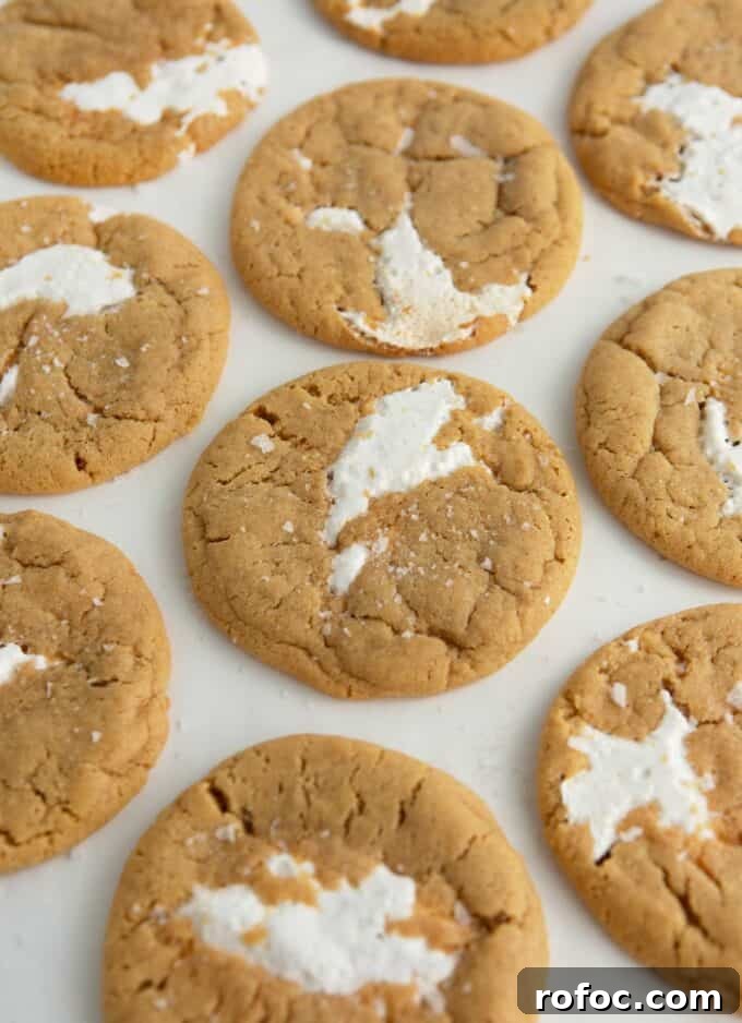 Chewy Fluffernutter Peanut Butter & Marshmallow Cookies 10 Chewy fluffernutter cookies with marshmallow creme