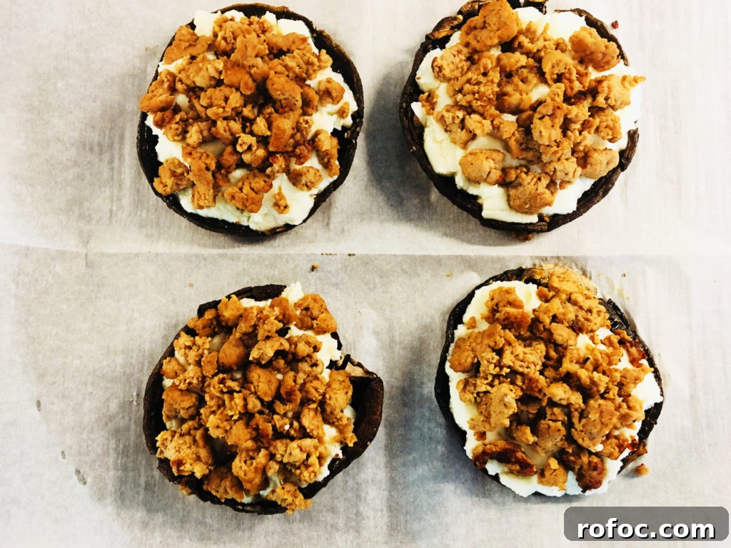 Portobello Mushrooms Stuffed with Classic Lasagna Filling 4 Lasagna Stuffed Portobello Mushrooms