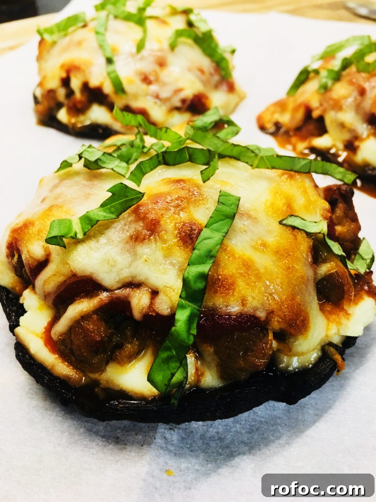 Portobello Mushrooms Stuffed with Classic Lasagna Filling 6 Lasagna Stuffed Portobello Mushrooms