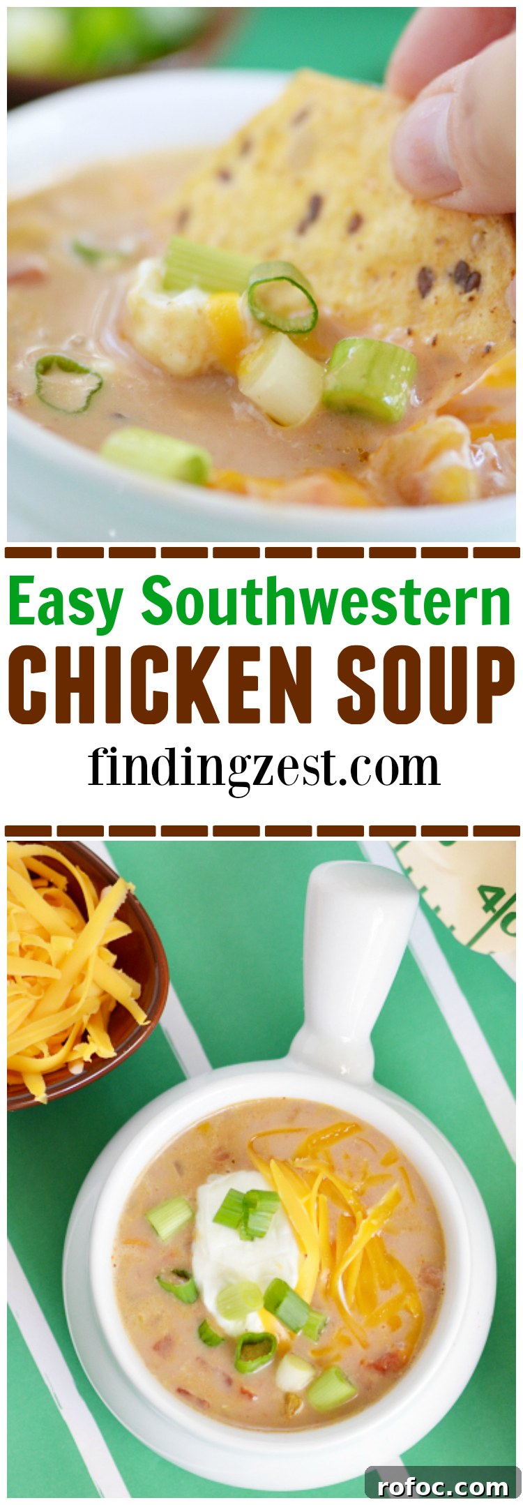 Southwestern Chicken Soup with Corn, Black Beans & Lime 13 This Easy Southwestern Chicken Soup is loaded with flavor but takes little time to make. Whether you make it spicy or mild, it is sure to win the crowd on game day or any day of the year!