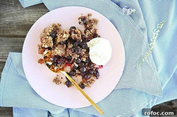 10 Delicious Saskatoon Berry Recipes You’ll Want to Try 15 Wild Saskatoon Berry Crumble on a plate