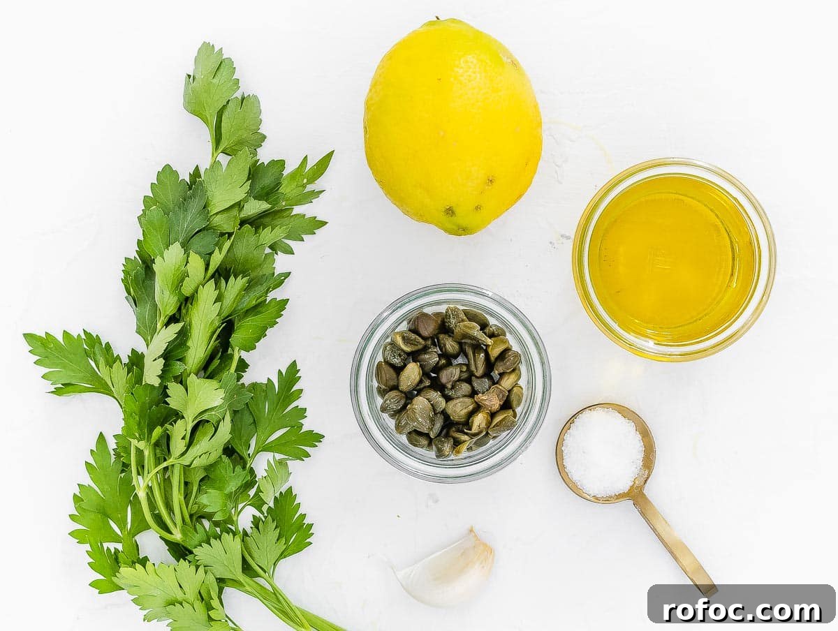 Italian Salsa Verde Recipe: Fresh Herb Green Sauce for Pasta & Meat 4 ingredients for Italian salsa verde