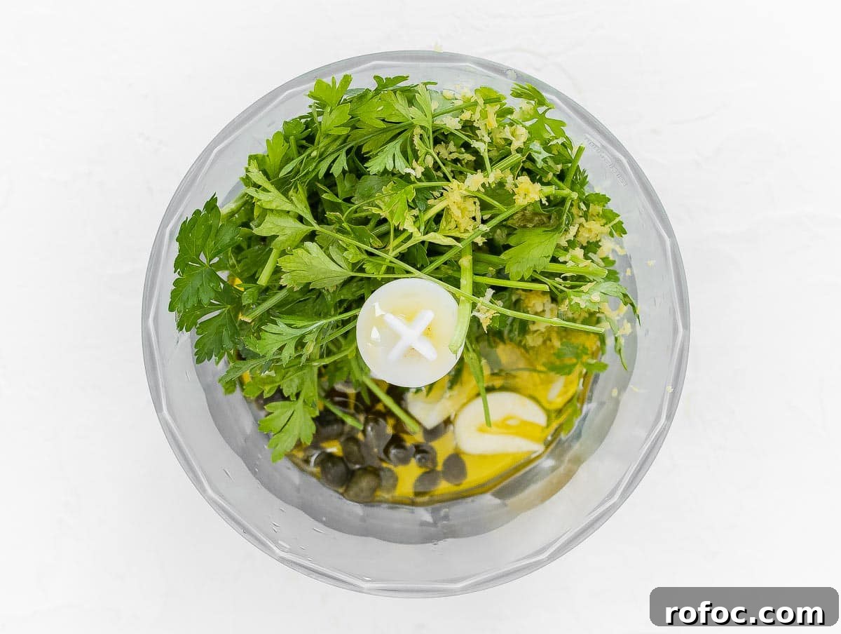 Italian Salsa Verde Recipe: Fresh Herb Green Sauce for Pasta & Meat 7 ingredients in a food processor
