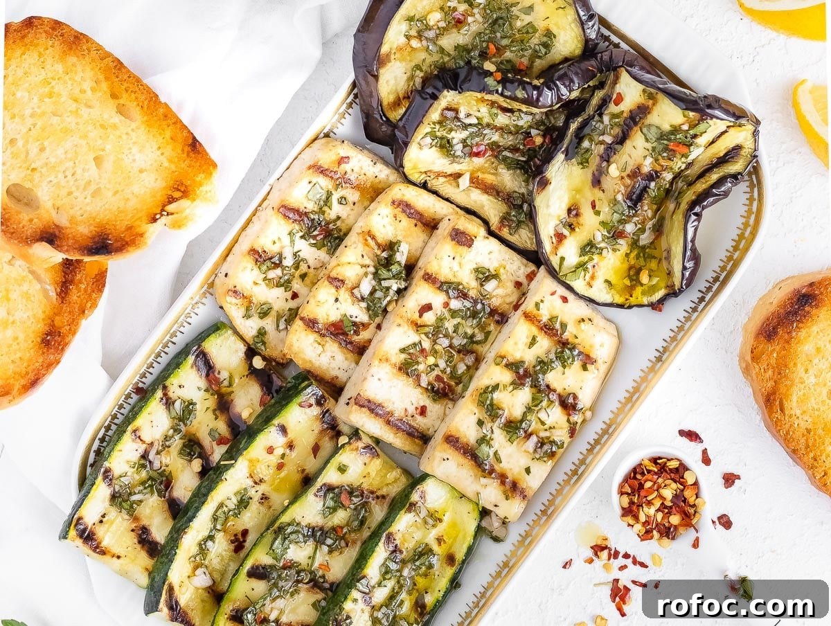 Italian Salsa Verde Recipe: Fresh Herb Green Sauce for Pasta & Meat 9 Italian salsa verde on grilled vegetables and tofu