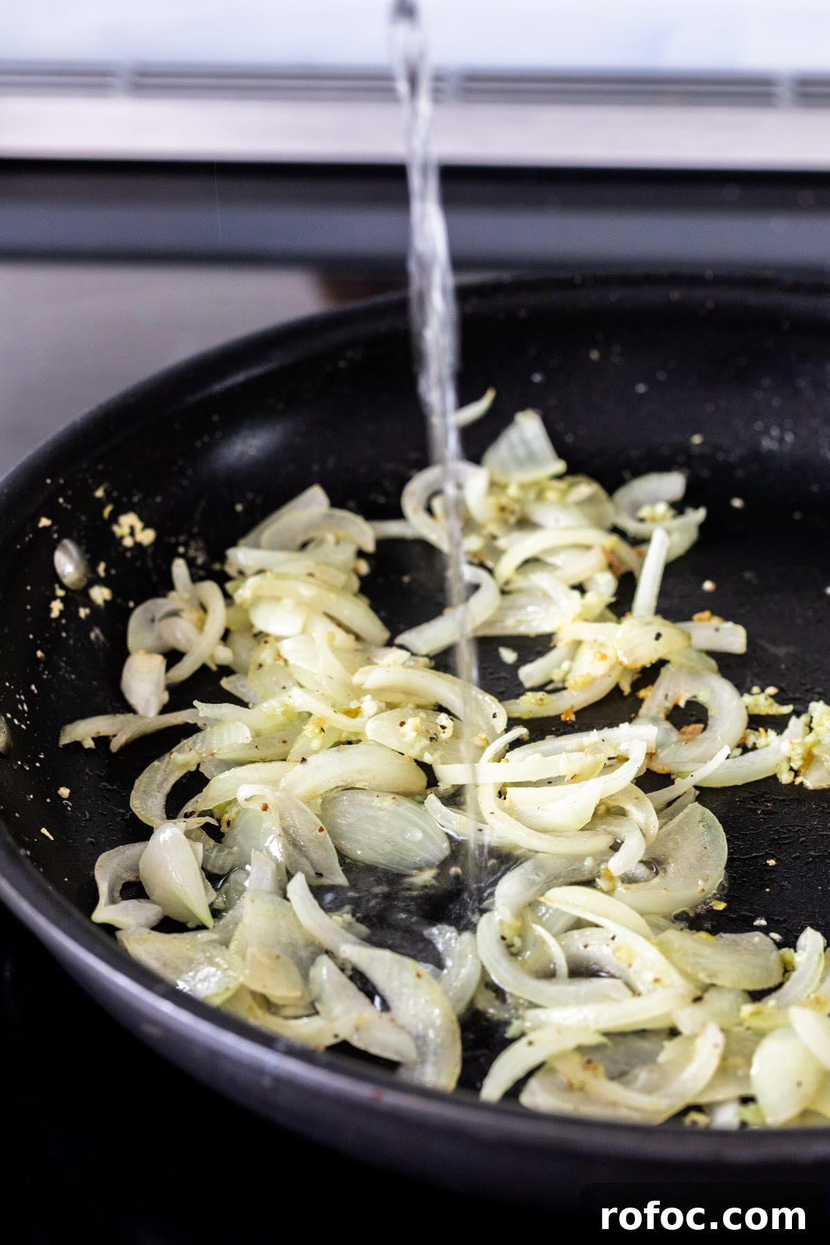 Creamy Mushroom Stroganoff Recipe for Weeknight Dinners 6 Deglazing the skillet with wine