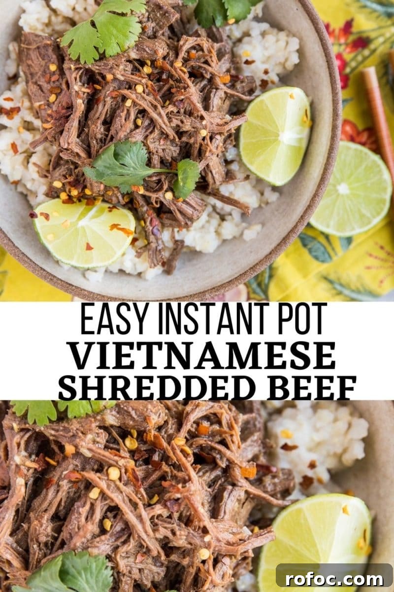 Instant Pot Vietnamese-Style Shredded Beef Recipe 9 Vietnamese Shredded Beef made in the pressure cooker. Easy, huge on flavor and so tender and delicious