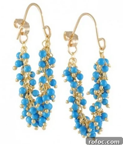 Turquoise Fringe Hoops