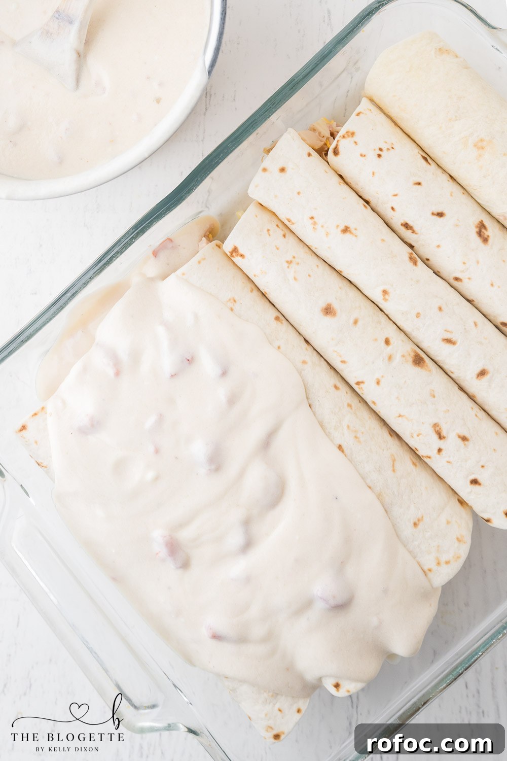 Creamy White Chicken Enchiladas with Tangy Salsa Verde 5 Creamy white enchilada sauce