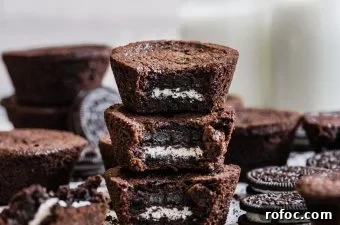 Oreo-Stuffed Brownie Cups Recipe — Gooey Chocolate Treats 8 oreo-stuffed brownie cups