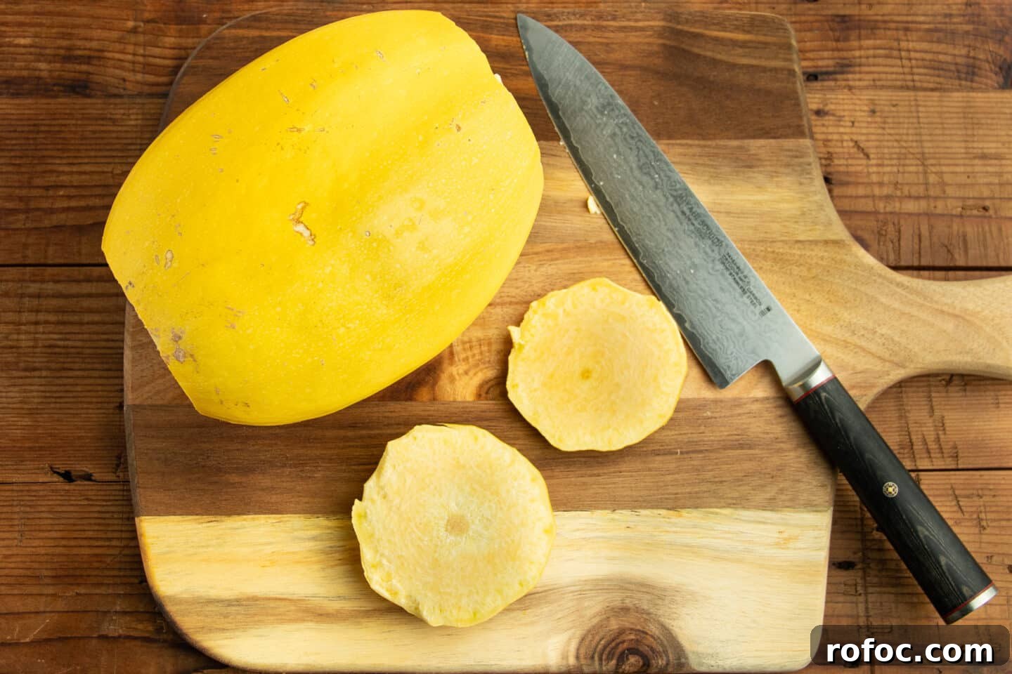 This is a picture of the squash with the ends cut off.