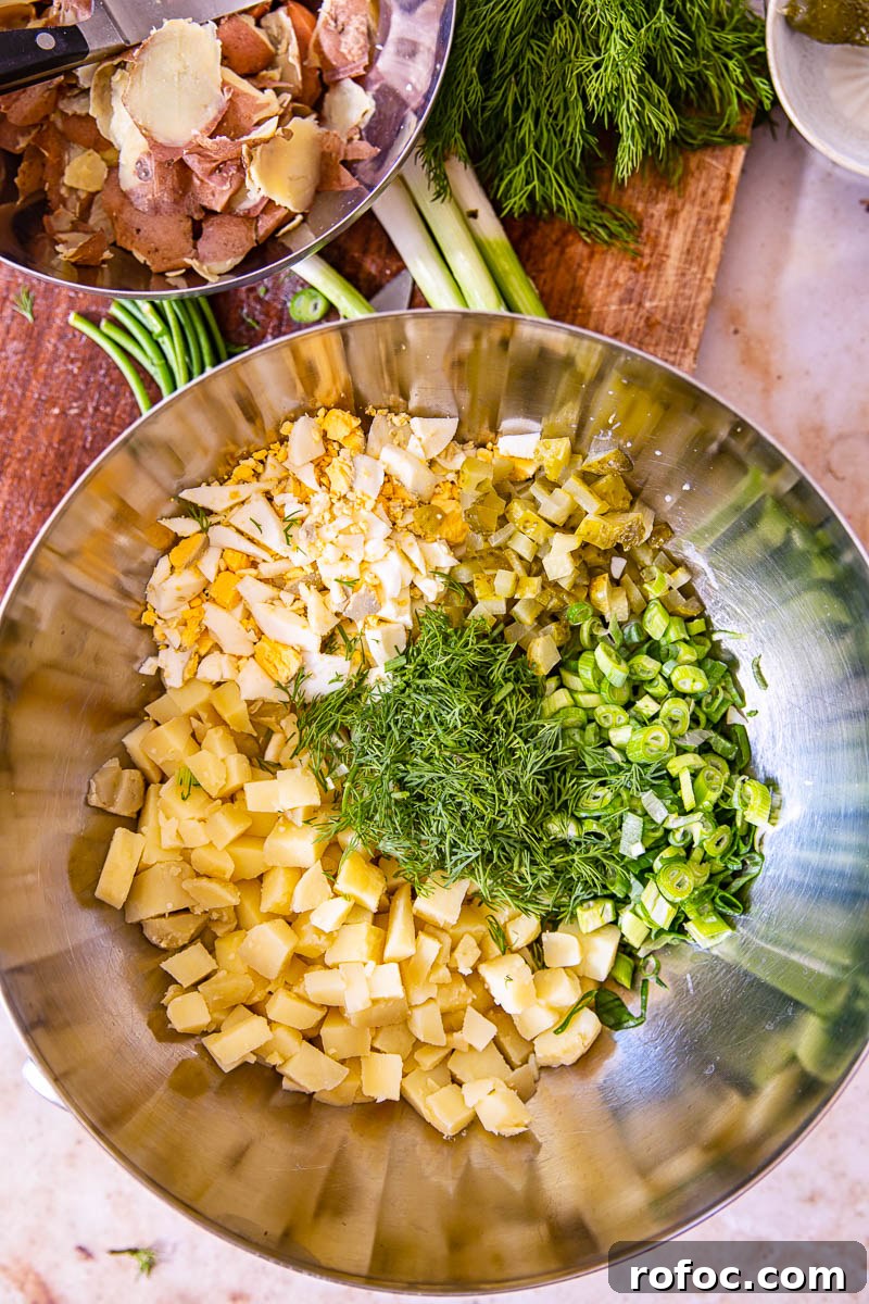 Creamy Dill Potato Salad with Fresh Herbs and Lemon Zest 3 dill potato salad ingredients