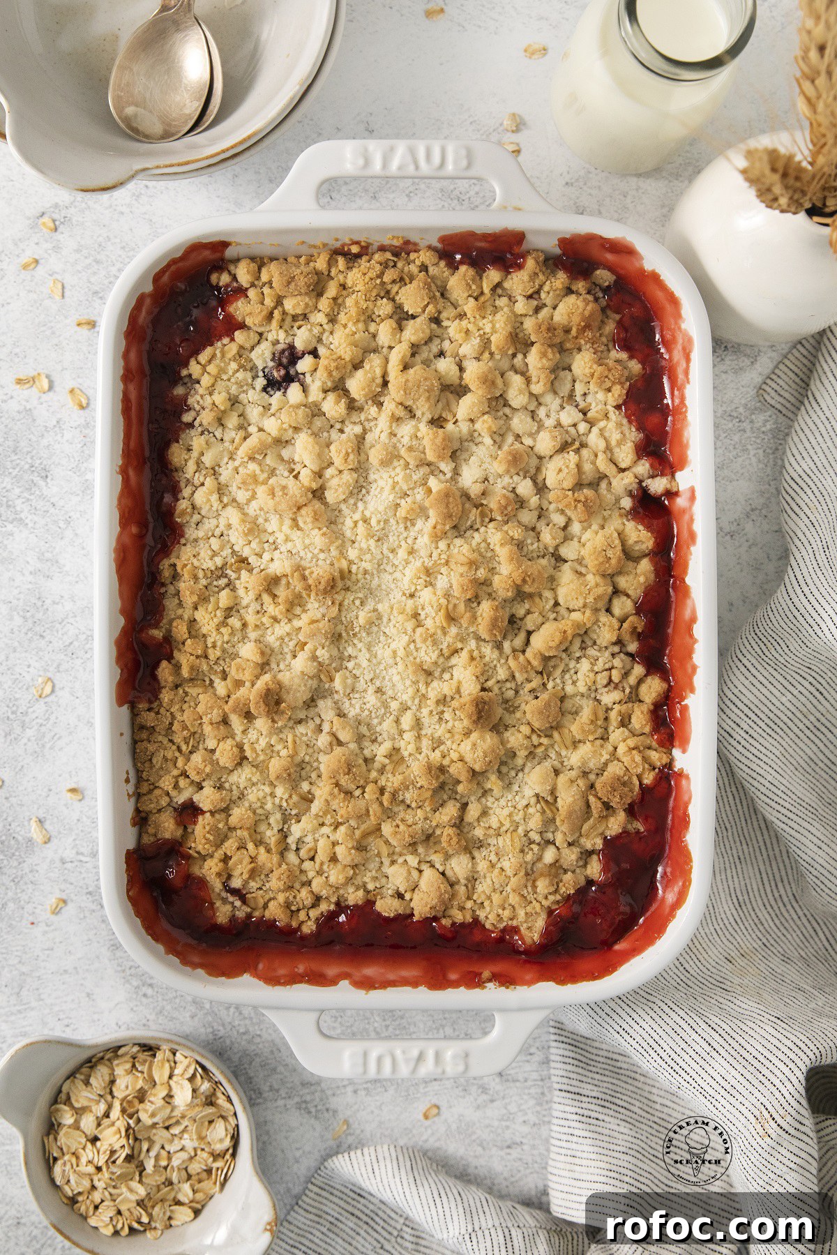 Cherry Cobbler Made with Cake Mix: Quick Cherry Dessert Recipe 4 baked cherry cobbler with cake mix in a rectangle pan.