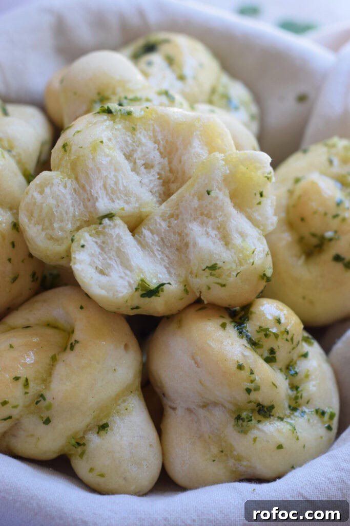 How to Make Homemade Garlic Knots: Soft, Chewy & Flavorful 4 Close up of garlic knots.