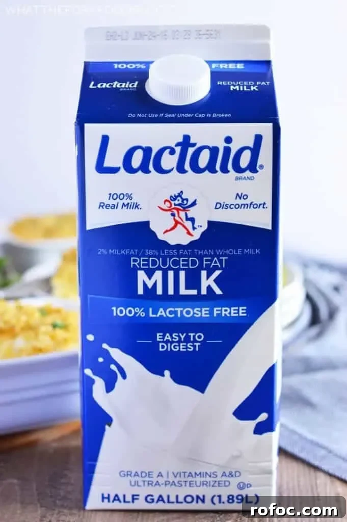 Lactose-Free Macaroni and Cheese (Gluten-Free Recipe) 4 LACTAID milk bottle