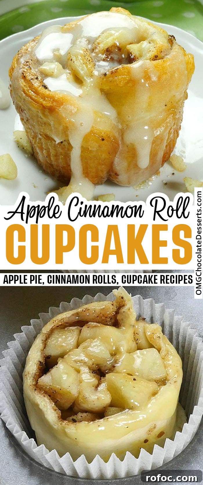 Apple Cinnamon Roll Cupcakes Recipe with Caramel Frosting 7 Apple Cinnamon Roll Cupcakes