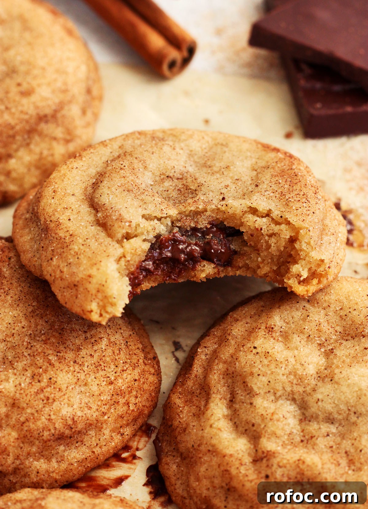 Churro Cookies: Chocolate-Stuffed Snickerdoodle Recipe 2 churro cookies