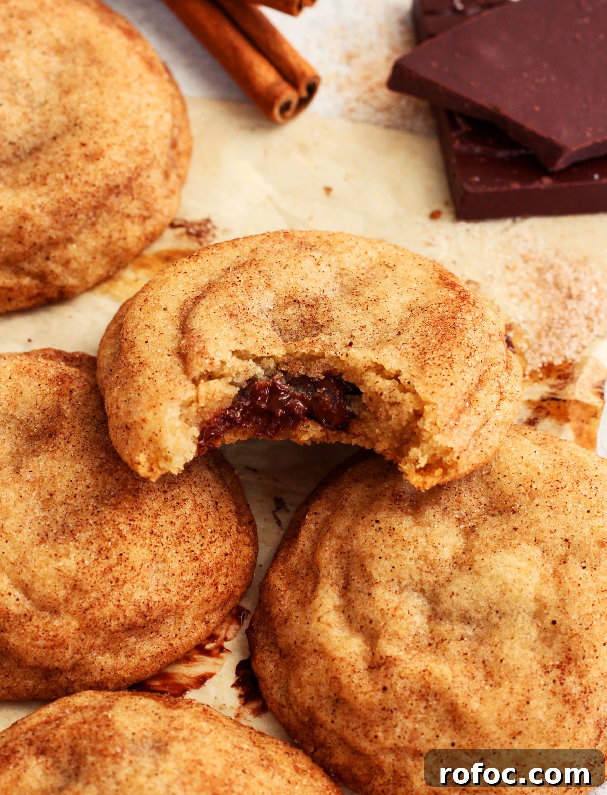 Churro Cookies: Chocolate-Stuffed Snickerdoodle Recipe 7 churro cookies