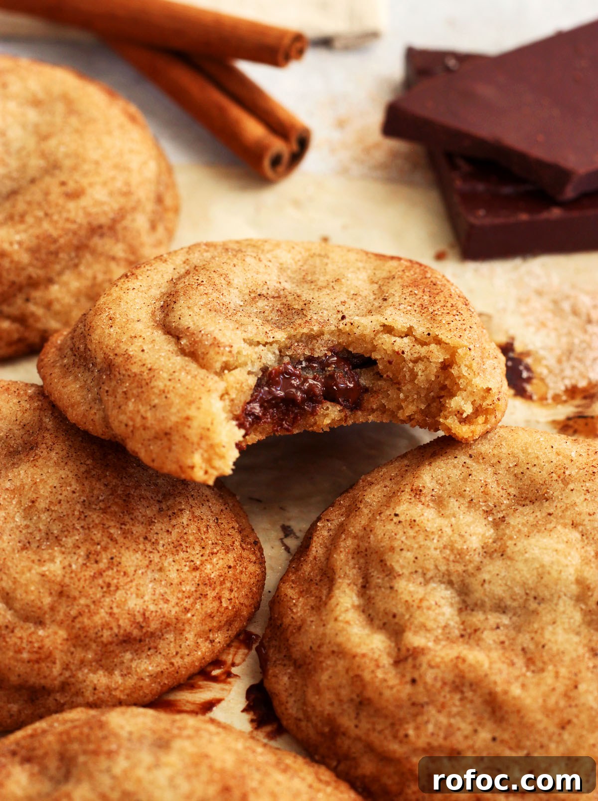 Churro Cookies: Chocolate-Stuffed Snickerdoodle Recipe 8 churro cookies