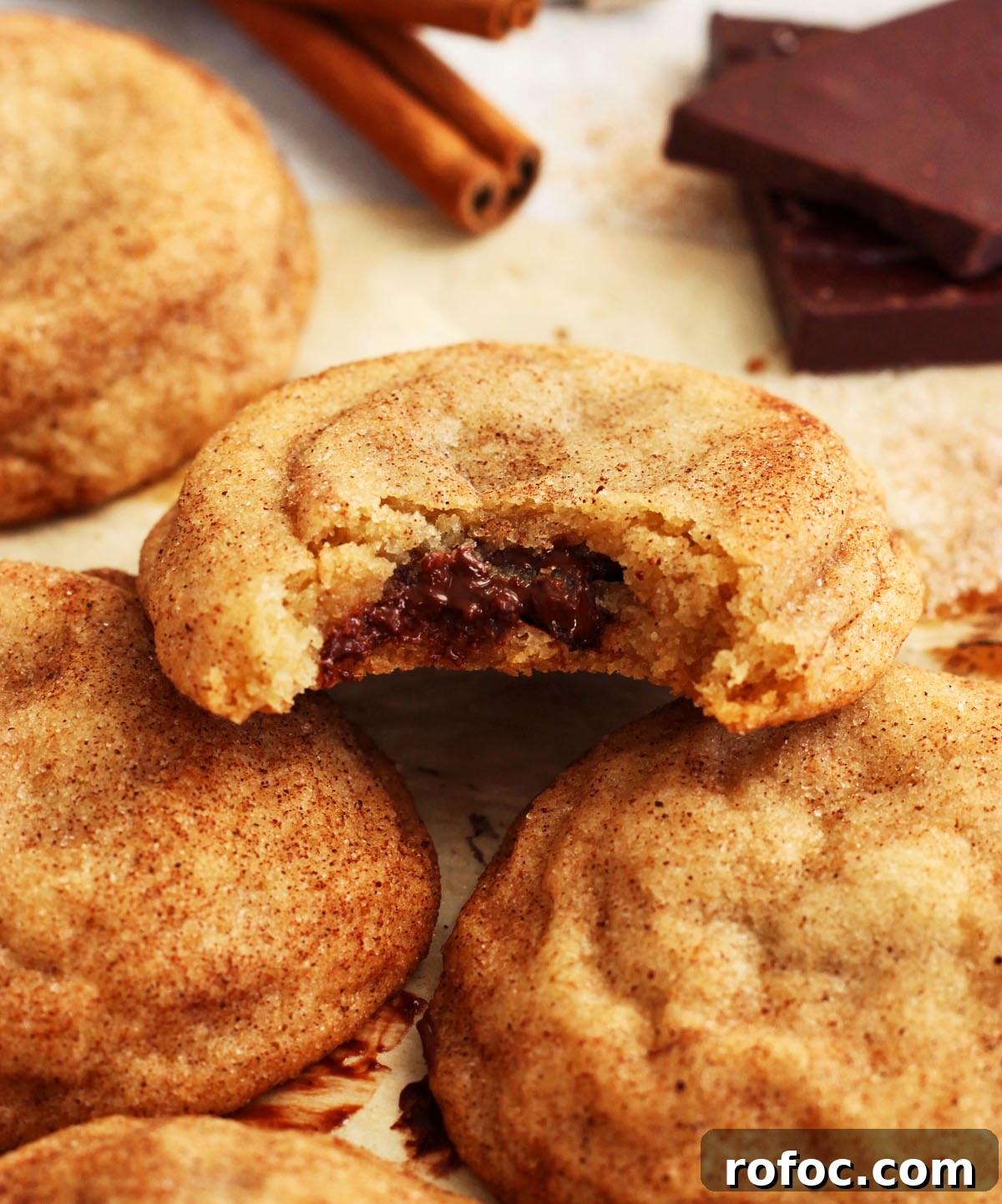 Churro Cookies: Chocolate-Stuffed Snickerdoodle Recipe 9 churro cookies