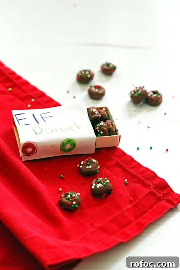 Magical Elf Donuts: Festive Donut Recipes & Decorating Ideas 9 Donut box with little elf donuts