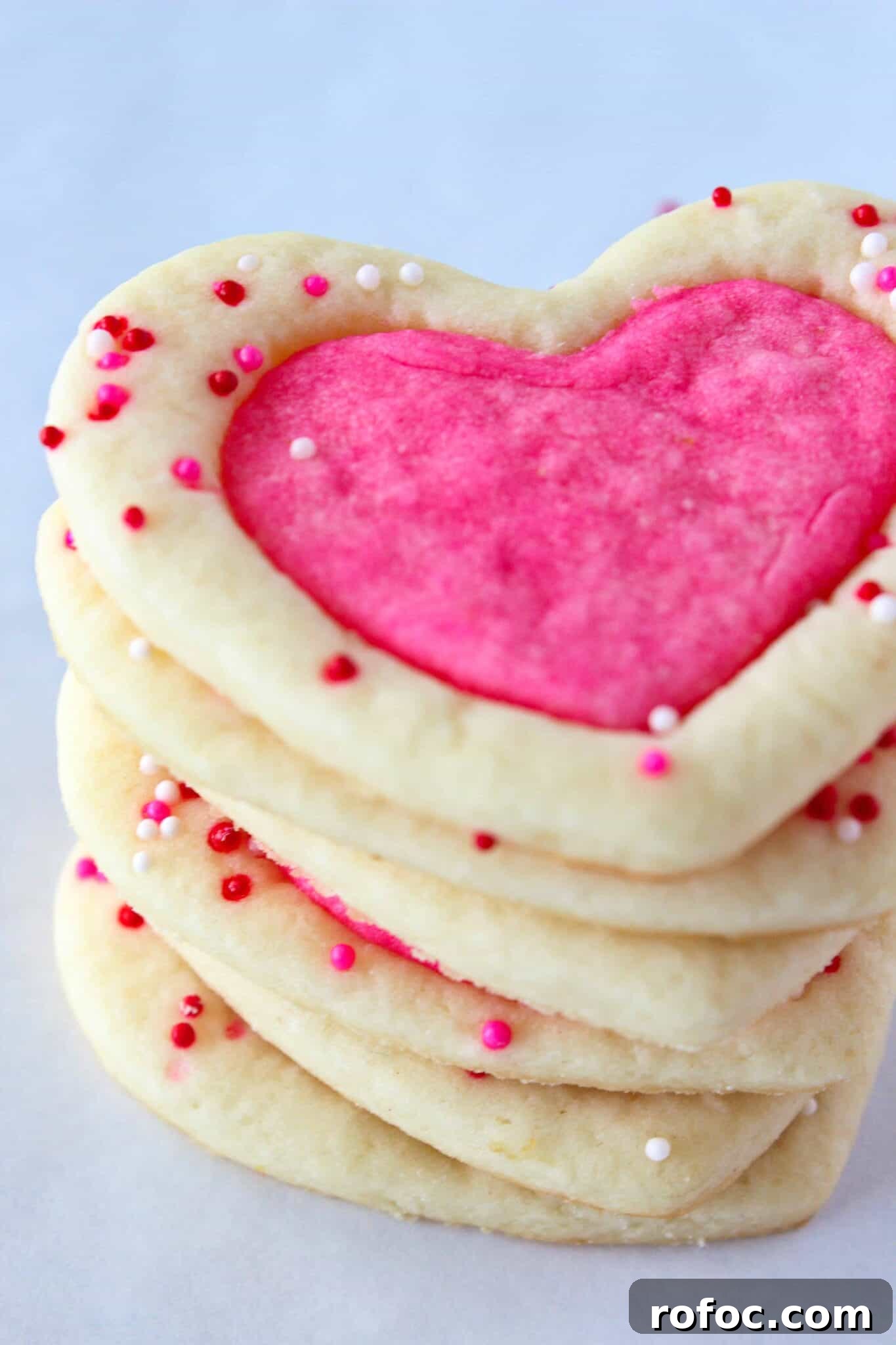 Valentine’s Day Sugar Cookie Recipe: Soft Heart Cookies Tutorial 14 Easy Valentine's Day Sugar Cookies featured by top US cookie blog, Practically Homemade