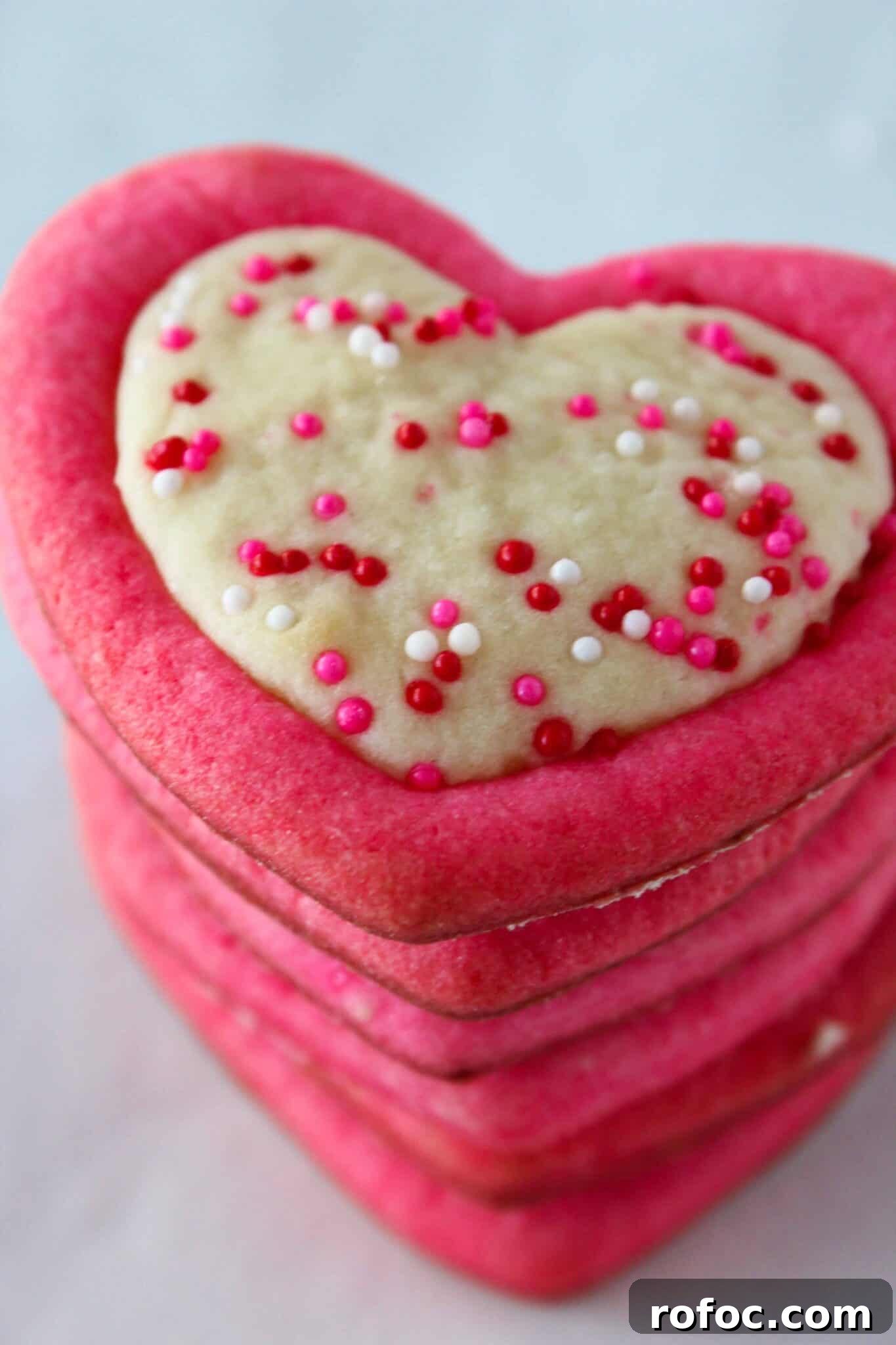 Valentine’s Day Sugar Cookie Recipe: Soft Heart Cookies Tutorial 15 Easy Valentine's Day Sugar Cookies featured by top US cookie blog, Practically Homemade