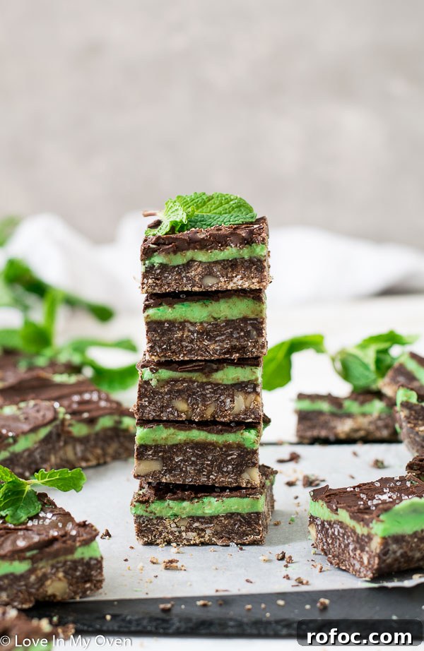 Mint Nanaimo Bars Recipe: Cool No-Bake Layered Chocolate Squares 2 mint nanaimo bars