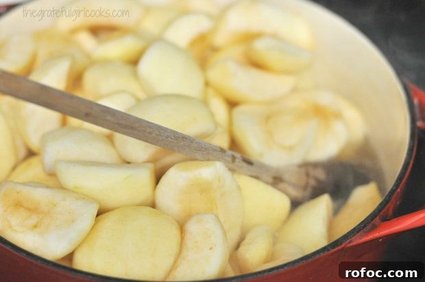Apples and water Apples and water in saucepan